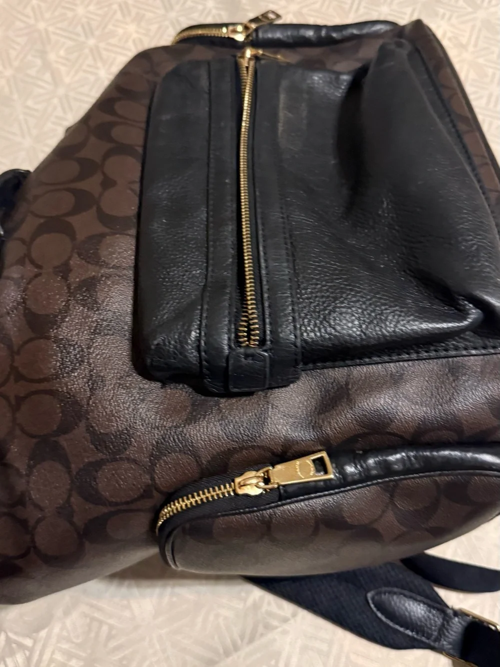 Coach Jordan Signature Canvas Backpack Brown/Black Leather | Style H2248-C7231